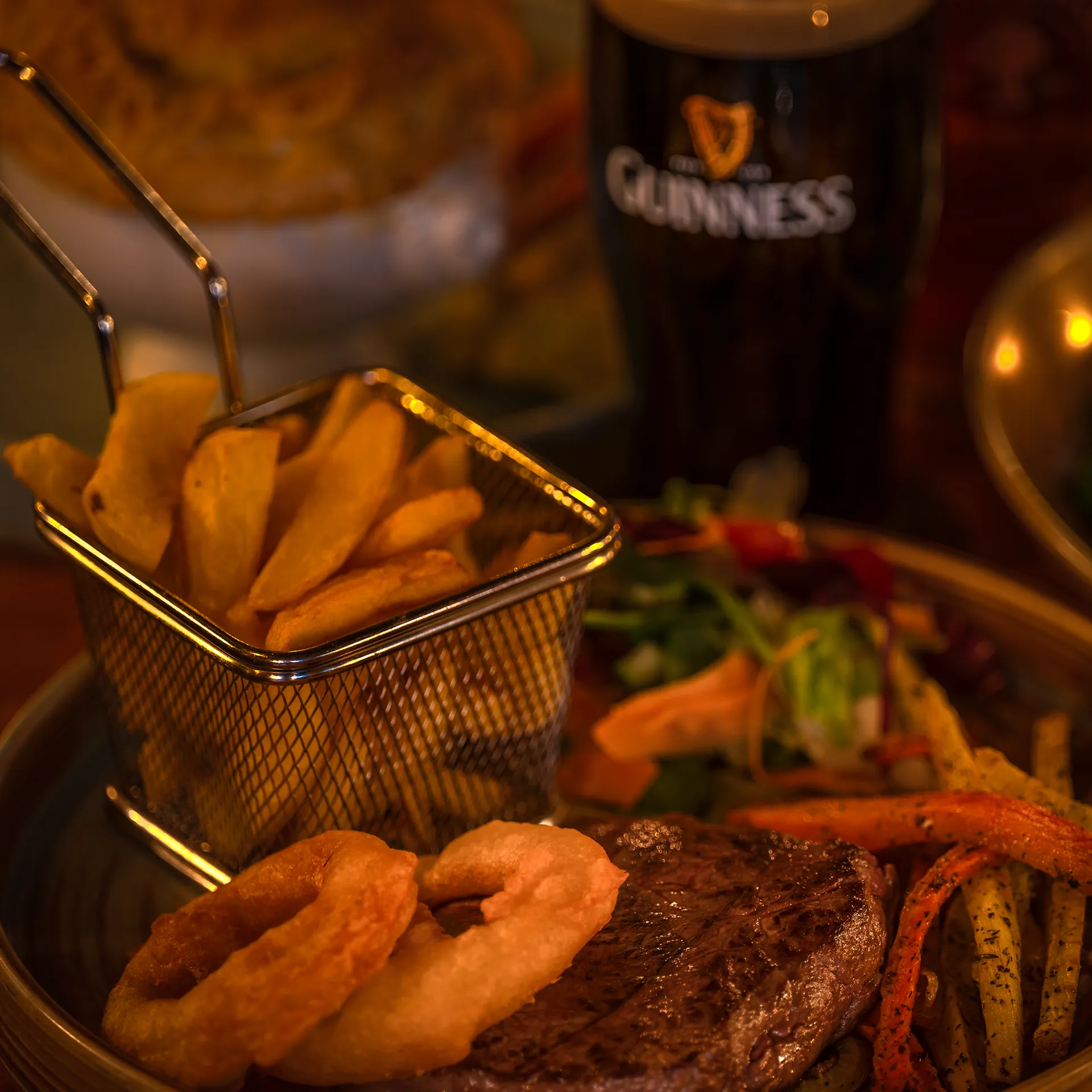 Steak and Chips at O'Neill's Irish Pub & Restaurant in Uppsala.